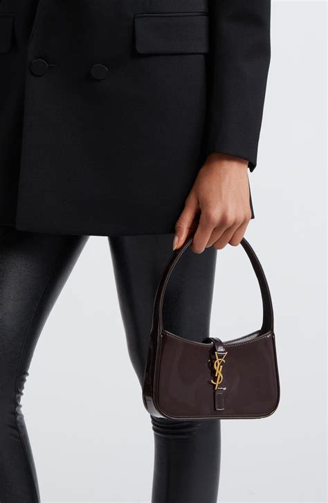 chocolate ysl bag|Mini LE 5 À 7 in patent leather .